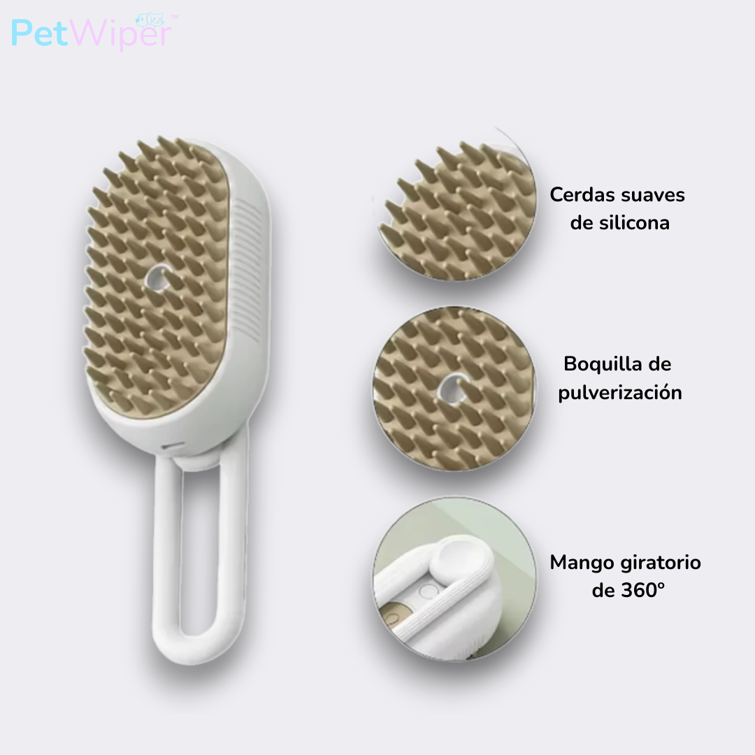 Cepillo 3 en 1 PetWiper MistyBrush™ - Limpieza profunda